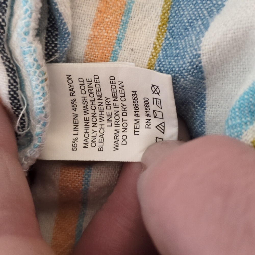 Briggs New York Multi-Color Pastel Striped Linen Rayon Blend Shorts - Picture 10 of 11